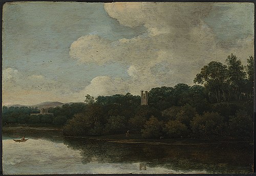 Riverlandscape with a rowboat, 1635, Cornelis Vroom