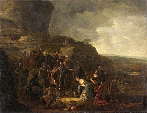 The Meeting of David and Abigail, 1650, Jacob de Wet
