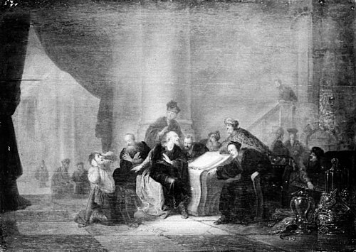 Judas Casts down the Pieces of Silver in the Temple, 1642, Jacob de Wet