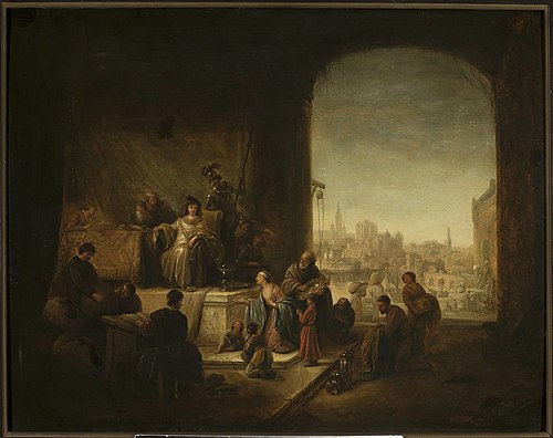 Joseph vendant des céréales en Egypte., 1660, Jacob de Wet