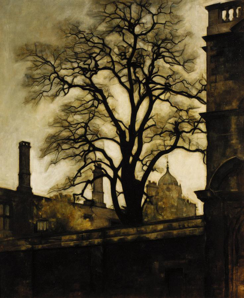 A view of Tom Tower, Oxford., 1924, Svend Hammershøi