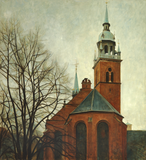 Helligåndskirken (The Holy Spirit) in Copenhagen., 1919, Svend Hammershøi
