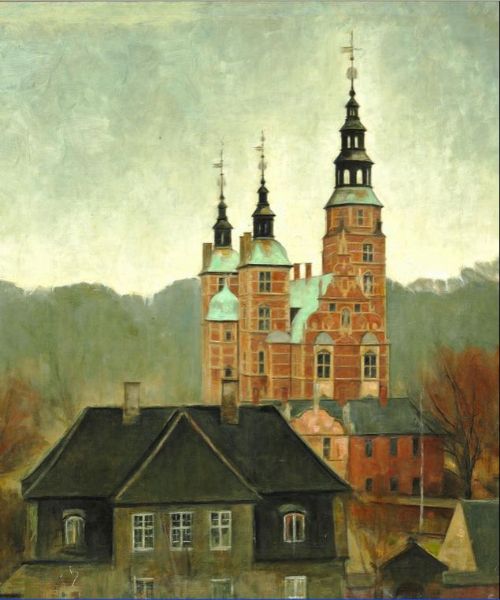 Rosenborg Castle in Copenhagen, Denmark, 1900, Svend Hammershøi