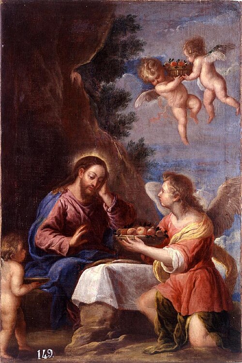 Cristo servido por los ángeles, 1650, Pedro Atanasio Bocanegra