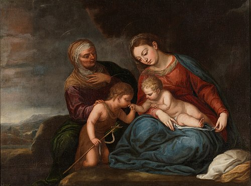 The Virgin and Child with Saints Elizabeth and John, 1651, Pedro Atanasio Bocanegra
