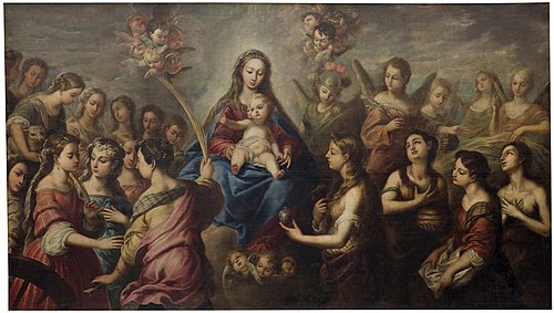 La Virgen con santos y ángeles, 1601, Pedro Atanasio Bocanegra