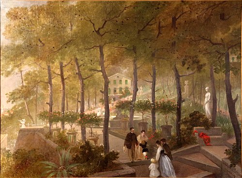 Personnages dans un parc, 1871, Antonin Marie Chatinière