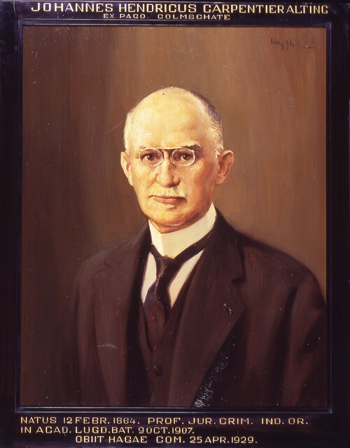 Portret van Joannes Hendrik Carpentier Alting, hoogleraar Nederlands-Indisch strafrecht te Leiden, 1930, Willy Sluiter