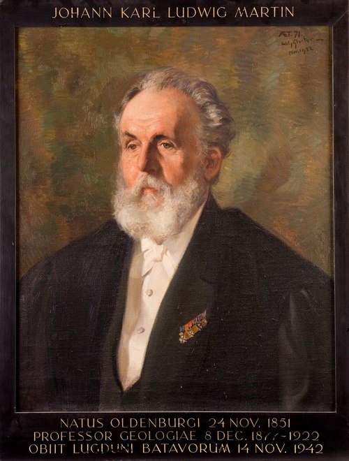 Portret van Johann Karl Ludwig Martin, hoogleraar Geologie, mineralogie, kristallografie en paleonto, 1922, Willy Sluiter