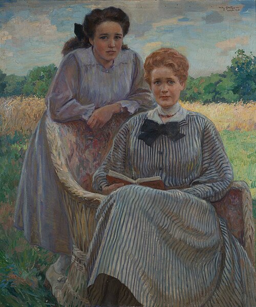 Mevrouw Sluiter en Jopie, 1918, Willy Sluiter