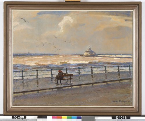 Woelige zee bij Scheveningen, 1922, Willy Sluiter