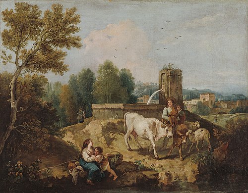 At the Fountain, 1755, Giuseppe Zais