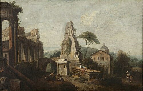 Ruine avec pyramide, 1760, Giuseppe Zais