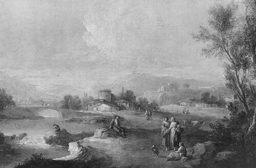River Landscape with Figures, , Giuseppe Zais