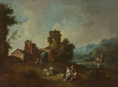 Landscape with a Ruined Tower, 1770, Giuseppe Zais