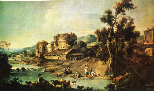 Landscape with a River, 1784, Giuseppe Zais