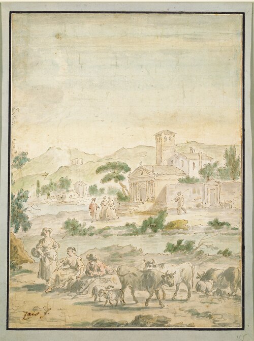 Landscape with Figures, , Giuseppe Zais