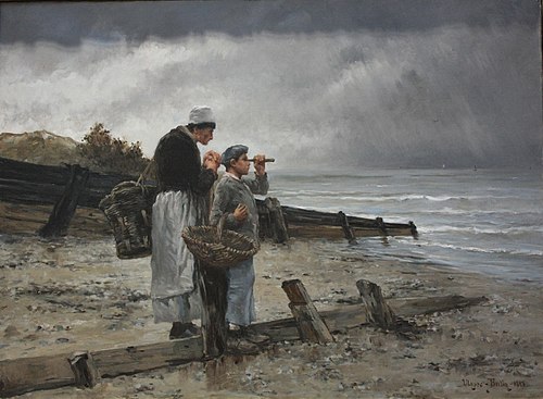 Au Bord de la plage, 1883, Ulysse Butin