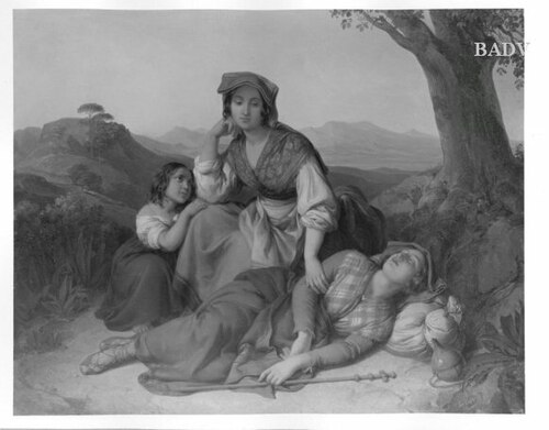 resting pilgrims, 1840, Johann Ender