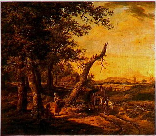 Drents landschap met een paard en wagen, 1803, Pieter Barbiers II