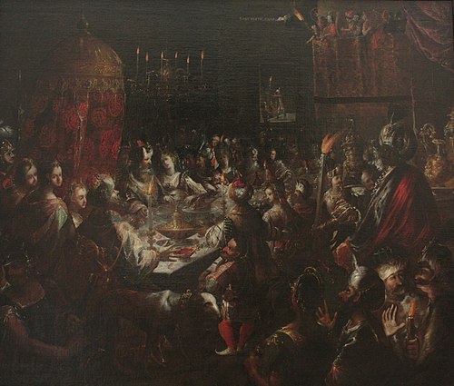Le festin de Balthazar, 1700, Bartholomeus Strobel