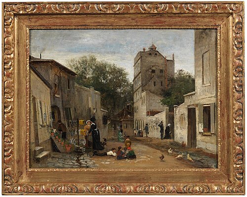 A Street in Montmartre, Paris, 1875, Olof Hermelin