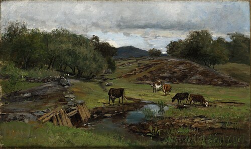 Sommarlandskap med kor, 1878, Olof Hermelin
