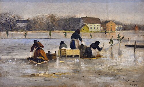 Bykgummor På Eskilstunaån, 1884, Olof Hermelin