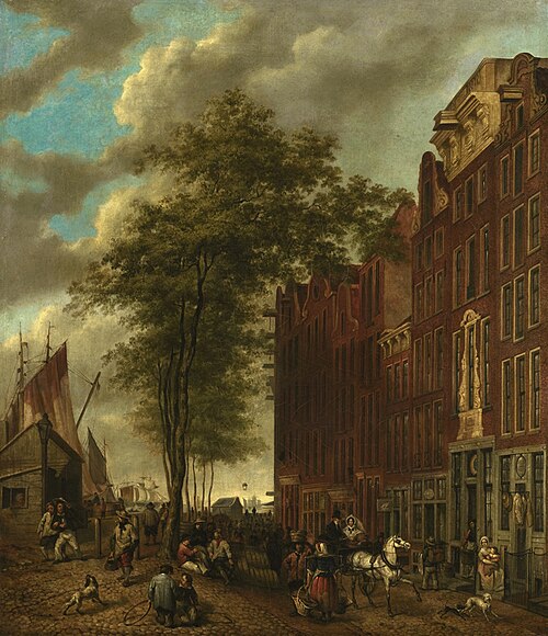 Slijpsteenmarkt (Whetstone Market) in Amsterdam (The Slypsteenen at Amsterdam), 1835, Willem Pieter Hoevenaar