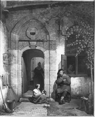 Binnenplaatsje, 1839, Willem Pieter Hoevenaar