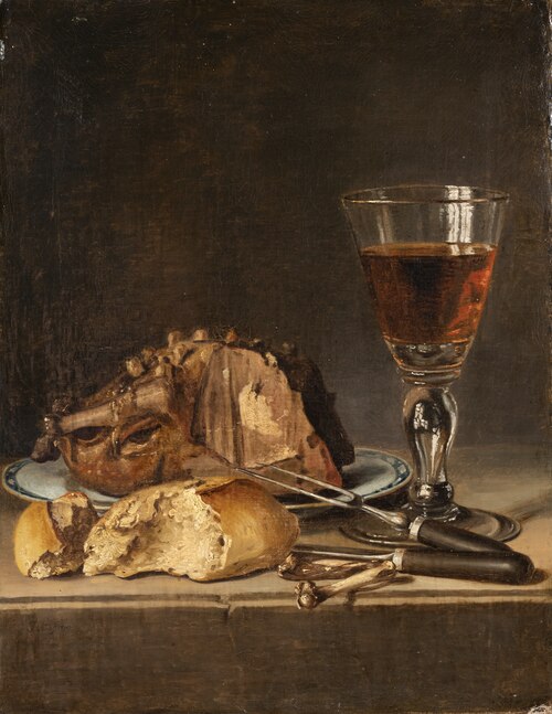 Still Life with Roast Fowl and Wineglass, 1810, Pehr Hilleström