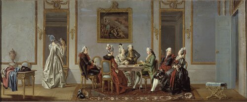 Gustavian Style Interior with Cardplayers, 1779, Pehr Hilleström