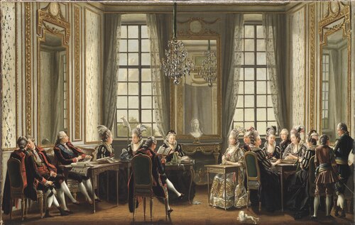 Reading at Drottningholm Palace, 1779, Pehr Hilleström