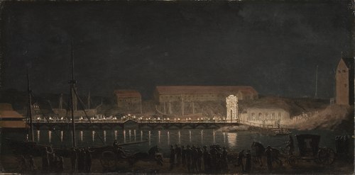Illumination on Skeps Holmen, 1794, Pehr Hilleström