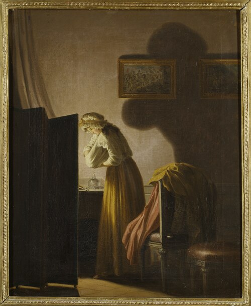 A Woman Picking Fleas by Candlelight, , Pehr Hilleström