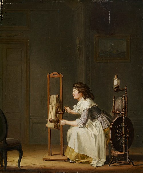 Ett fruentimmer, som härflar, 1774, Pehr Hilleström
