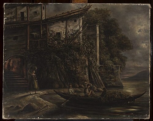 Fishermen embarking at night, , Cyprian Lachnicki