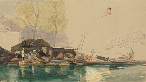 Barges on a Canal in Rotterdam, 1845, James Holland