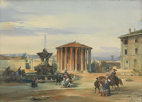 The Temple of Vesta, Rome, 1849, James Holland