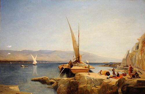Head of Lake Geneva, Switzerland, 1844, James Holland