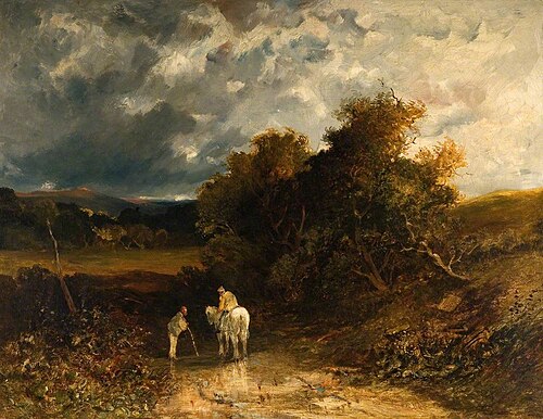 Countrymen with a White Horse, 1847, James Holland