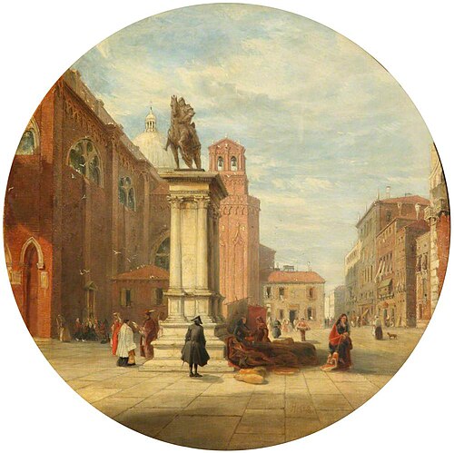 The Colleoni Monument and the Church of Santi Giovanni e Paolo, Venice, 1848, James Holland