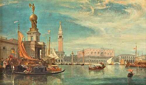 The Doge's Palace, Venice, from the Grand Canal, 1862, James Holland