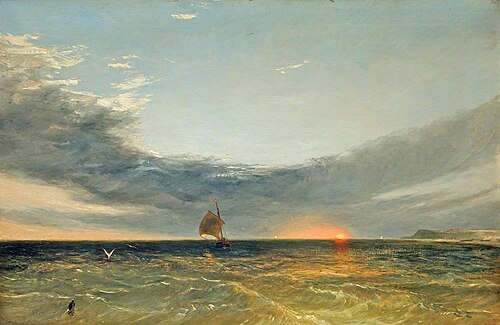 Sea Piece, Sunset, 1855, James Holland