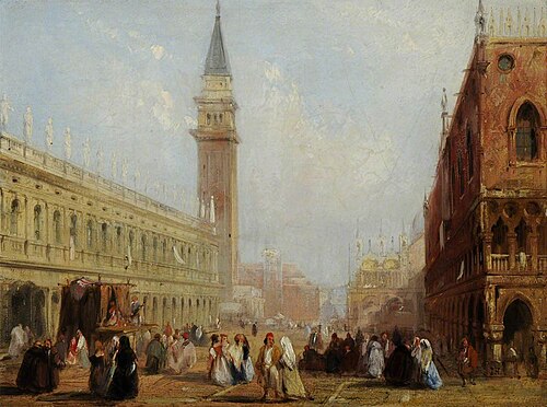 The Piazzetta, Venice, 1845, James Holland