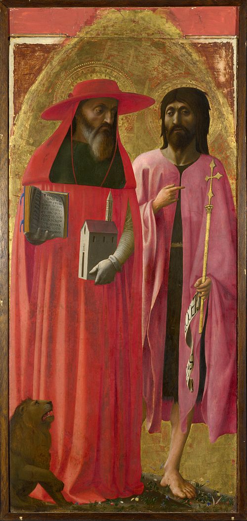 Saints Jerome and John the Baptist, 1428, Masaccio