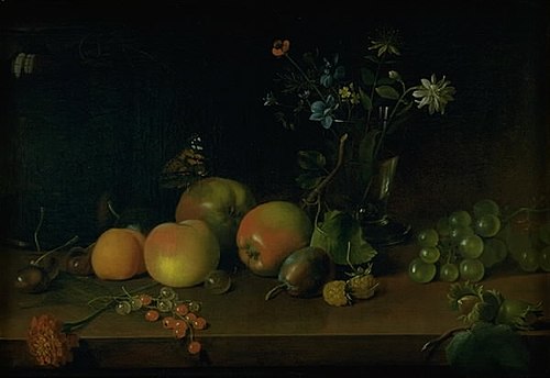 Flowers and Fruit on a Table, 1791, Jens Juel
