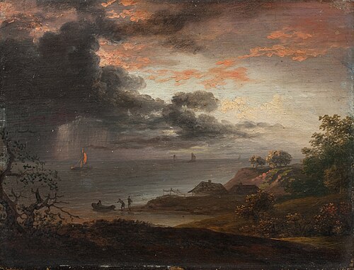 Heavy rain on sea, 1791, Jens Juel