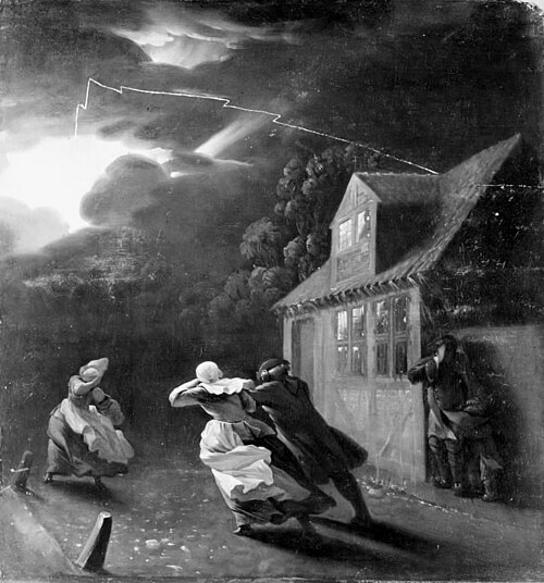 Tordenvejr i udkanten af en by, 1781, Jens Juel