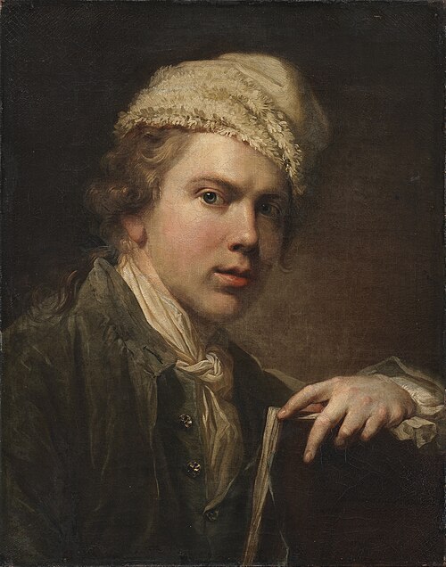 Self-portrait with Portfolio, 1773, Jens Juel